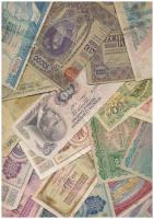 Több mint 70db-os vegyes bankjegy tétel T:vegyes