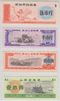 Kína ~1976-1978. 4db különféle rizsjegy T:I China ~1976-1978. 4pcs of different rice coupons C:Unc