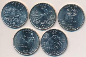 Amerikai Egyesült Államok 2008. 1/4$ (5x) klf T:1,1- Tanúsítványokkal
USA 2008. 1/4 Dollar (5x) all ...