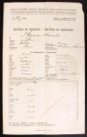 1919 Román fényképes vissza(ki)-telepítési igazolvány fiatal nő részére / Romanian repatriation ID