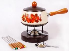 Fondue set, eredeti dobozában, újszerű állapotban hiánytalan, 16×16 cm