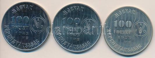 1983. 100Ft "FAO" (3x) eredeti tokban, tanúsítvánnyal T:BU