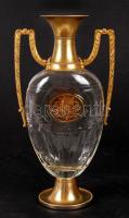 Dore jelzéssel üveg-réz amfóra, m: 29,5 cm