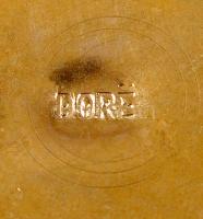 Dore jelzéssel üveg-réz amfóra, m: 29,5 cm