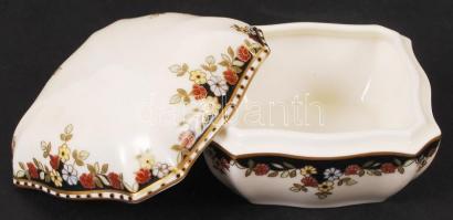 Zsolnay bonbonier és tálka, kézzel festett, jelzett, hibátlan, d: 14cm, d: 10cm