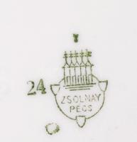 Zsolnay hiányos mokkás készlet, hibátlan, jelzett, kopott