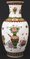 Jelzett, kézzel festett, nagy méretű kínai váza, hibátlan m: 36cm