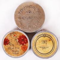 Régi kozmetikai dobozok, alumínium, d:5 cm, összesen:3 db