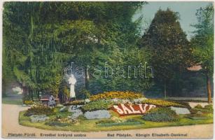 Pöstyénfürdő, Erzsébet királynő szobra / statue, Laufer Nándor (EK)