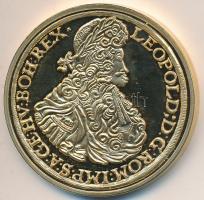 DN "I. Lipót 10 dukát" másolata, aranyozott fém emlékérem (27,6g/40mm) T:PP
