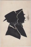 Handcrafted couple silhouette