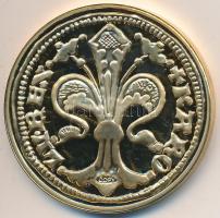 DN "Károly Róbert aranyforint" másolata, aranyozott fém emlékérem (28g/40mm) T:PP