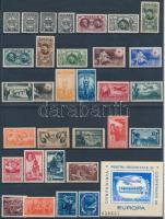 Románia 31 db bélyeg + 1 db blokk 2 stecklapon, Romania 31 stamps + 1 block