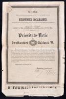 Ukrajna / Csernyivci 1887. "Bukovinai helyi vasút" részvénye 200G-ről német nyelven szelvényekkel T:III/III- Ukraine / Czernowitz 1887. "Bukowinaer Localbahnen" share about 200 gulden with coupons C:F/VG