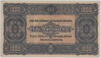 1923. 1000K T.W. nyomdahely jelöléssel és "8 FILLÉR - NYOLC FILLÉR" felülnyomással T:II- (...