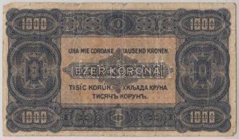 1923. 1000K T.W. nyomdahely jelöléssel és "8 FILLÉR - NYOLC FILLÉR" felülnyomással T:IV
Ad...