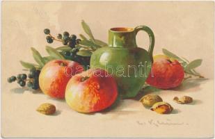 Csendélet s: C. Klein, Still life with apples s: C. Klein