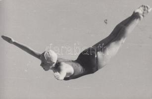 cca 1960 Bojár Sándor (1914-2000) pecséttel jelzett vintage sportfotója, 14x9 cm