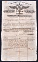 Pest 1841. "Osztrák-olasz Általános Biztosító Triesztben" biztosítási kötvény német nyelven T:III
