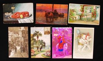 Háború előtti vegyes motívum képeslap gyűjtemény kb 1500 lappal; főleg üdvözlő- és művészlapok / Pre...