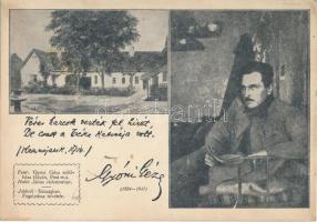 Gyón, Gyóni Géza és szülőháza s: Holló János (fa)