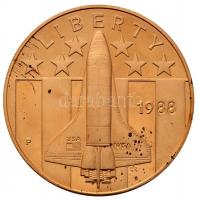 Amerikai Egyesült Államok 1988. "Amerika az űrben - Fiatal asztronauták" bronz emlékérem d...