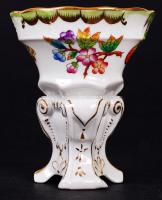 Herendi Viktória mintás gyertyatartó, kézzel festett, jelzett, hibátlan, m:10 cm, d:8,5 cm