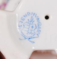 Herendi Viktória mintás gyertyatartó, kézzel festett, jelzett, hibátlan, m:10 cm, d:8,5 cm