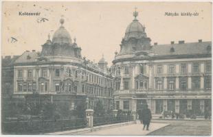 Kolozsvár, Mátyás király tér, Triesti ÁLtalános Biztosító Társaság Főügyészsége, üzletek / square, insurance, shops