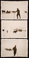1942. november Katonai fotók, magyar katonák Oroszországban, 3 db csipkés szélű, datált fénykép, 6x9 cm