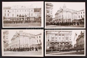 cca 1930 Budapest, Körmenet 4 db fotólap