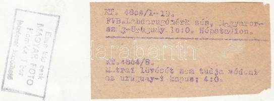cca 1954 Komlós Tibor: Magyarország – Uruguay labdarúgó mérkőzés egy jelenete, pecséttel j...