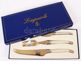 Laguiole sajtkés készlet, eredeti dobozában, összesen: 3 db, 29×14 cm