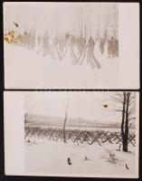 1916. december, Katonai fotók az orosz hadszíntérről, az egyik feliratozva, felületén foltok, 2 db fotólap, 9x14 cm