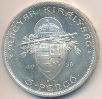 1938. 5P Ag "Szent István" T:2 Adamo P8.1