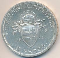 1938. 5P Ag "Szent István" T:2- Adamo P8.1
