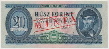 1969. 20Ft "C 000 - 000965" sorozat és sorszámmal illetve piros "MINTA" felülnyomással és perforációval T:I