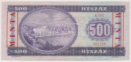 1969. 500Ft "E 000 - 001238" sorozat és sorszámmal illetve piros "MINTA" felülny...
