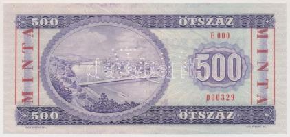 1975. 500Ft "E 000 - 000329" sorozat és sorszámmal illetve piros "MINTA" felülny...