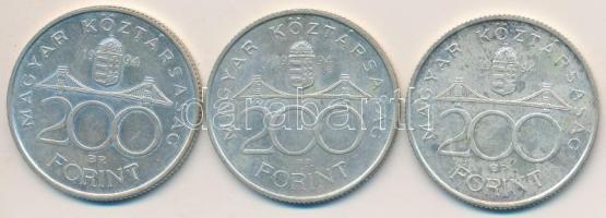 1994. 200Ft Ag "Deák" (3x) T:2,2- Adamo F13.1