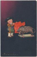 Boy as a bullfighter, humour s: Colombo