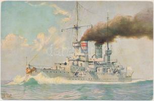 German battleship, SS Kaiser Barbarossa, 'Marine Galerie Karte Nr. 117.' s: Chr. Rave (EK)