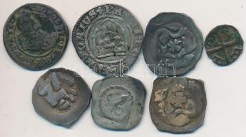 7db-os középkori és kora újkori ezüstpénz tétel T:3 7pcs of medieval and early modern silver coins C:F