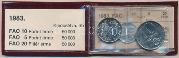 1983. 20f + 5Ft + 10Ft + 100Ft "FAO" eredeti tokokban, tanúsítvánnyal T:BU