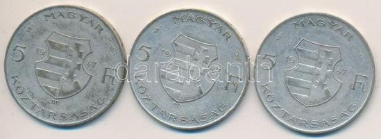 1947. 5Ft Ag "Kossuth" (3x) T:2- Adamo F8.1