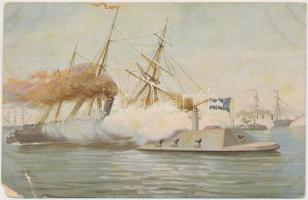 'Charleston' armor gunboats, attack, 'Marine Galerie Karte Nr. 119.' (b)