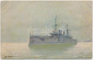 Italian battleship, "Regina Margharita" 'Marine Galerie Karte Nr. 298.' s: Chr. Rave (EB)