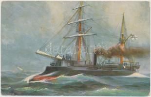 SMS Prinz Adalbert 1865. 'Marine Galerie Karte Nr. 284.' s: Chr. Rave (fa)