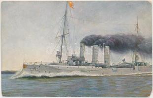 SMS Hamburg 1903. 'Marine Galerie Karte Nr. 182.' (EM)