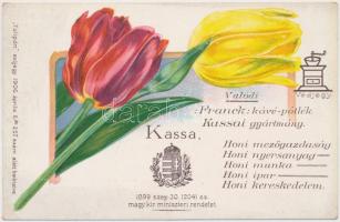 Kassai Franck kávé pótlék reklám, tulipán litho / Franck coffee substitute advertisement, tulip litho (EK)